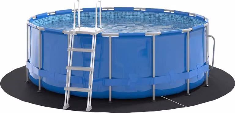Telo per Fondo Piscina Nero Ø 244 cm Tessuto Non Tessuto