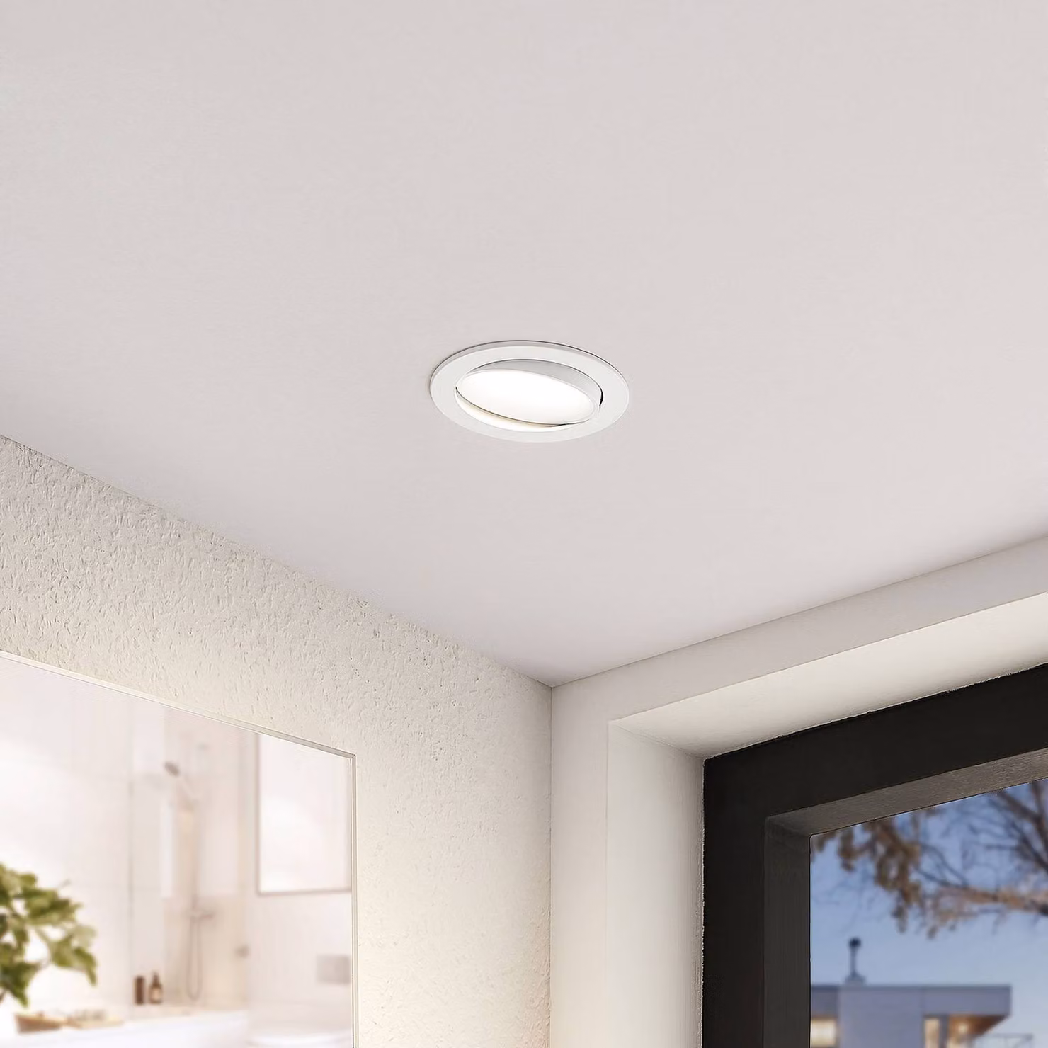 Arcchio luci LED da incasso a Katerin, bianca, orientabile, set 2 Katerin Arcchio, dimmerabile, Bianco / Opale, Bagno, Plastica, Moderno