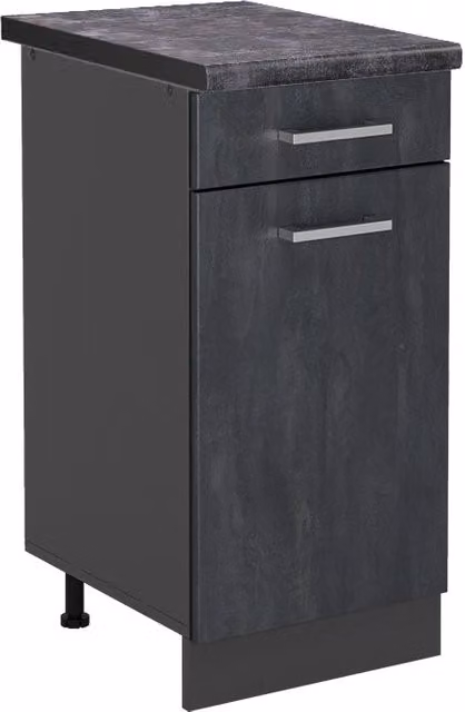 Mobiletto base per cucina Vicco R-Line Calce nera e Antracite L: 40 cm