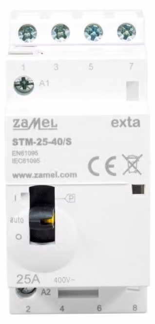 Interruttore modulare con comando manuale, per installazione, 25A, 4 poli, 230V AC, modello STM-25-40/S, codice EXT10000314