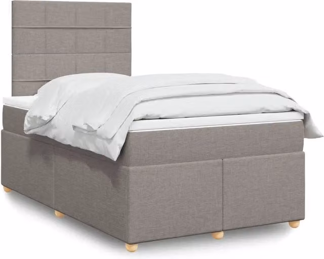 Giroletto a Molle con Materasso Tortora 120x190 cm in Tessuto 3293523