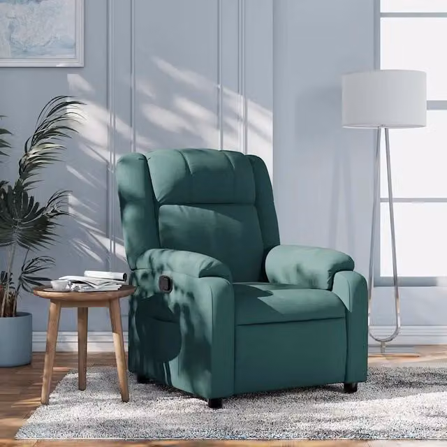 Divano Sedia-Poltrona reclinabile in Tessuto Verde Scuro 268650