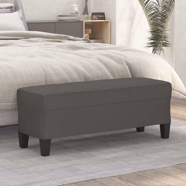 Panca vidaXL in similpelle grigia per soggiorno e camera da letto, L 100 x P 35 x H 41 cm
