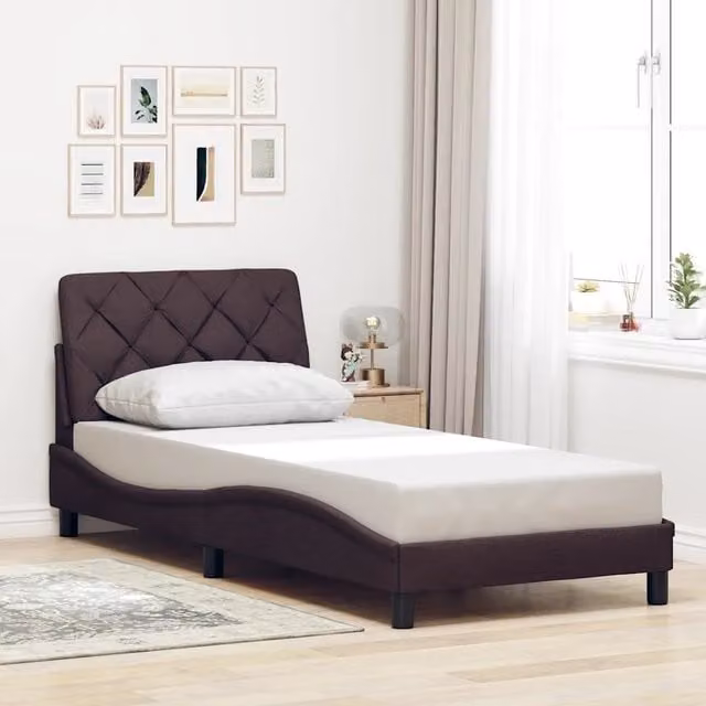 Giroletto vidaXL senza materasso in tessuto marrone scuro L/P/H: 200 x 80 x 33 cm – 1