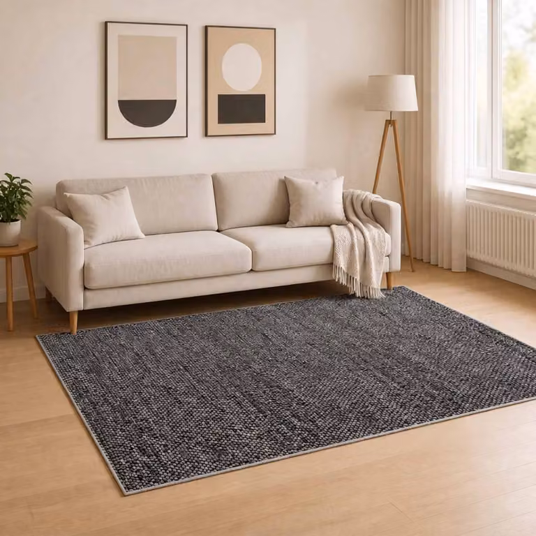 vidaXL Tappeto Antracite 120 x 180 cm 100% Poliestere 3 mm Lavabile