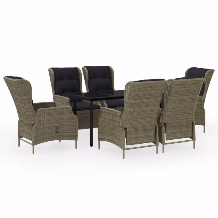 Set da Pranzo da Giardino 7 pz Marrone