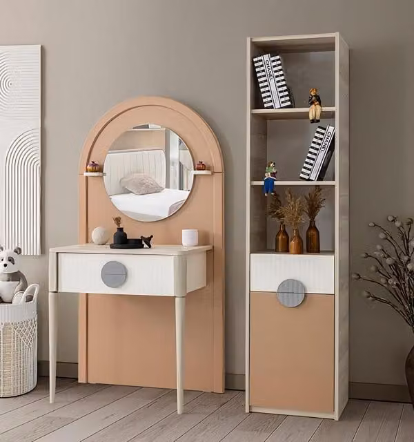 Set Schminktisch Bücherregal Stilvolles Design Modernes Wohnambiente Möbel