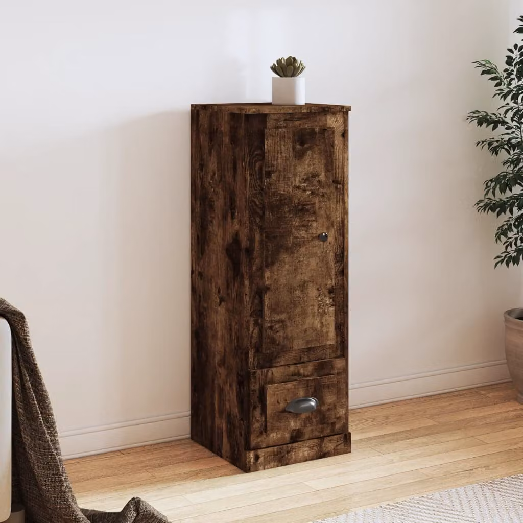 Credenza moderna vidaXL in legno multistrato color rovere fumo L: 36 cm, P: 35,5 cm, H: 103,5 cm