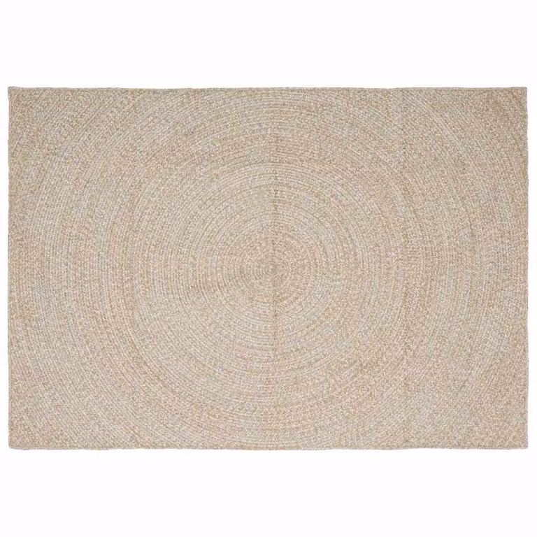Tappeto da area in juta vidaXL, rettangolare, beige e bianco, L 160 x P 230 cm