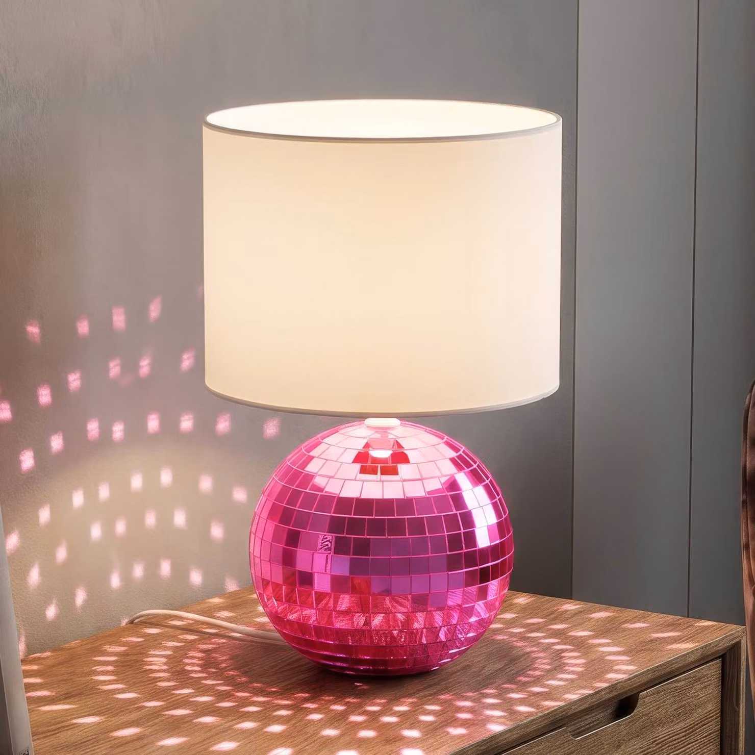 Reality Leuchten Lampada da tavolo Glitza, Violetto / Fucsia / Rosa, Soggiorno / Sala da pranzo, Plastica, Moderno, Lampada da tavolo