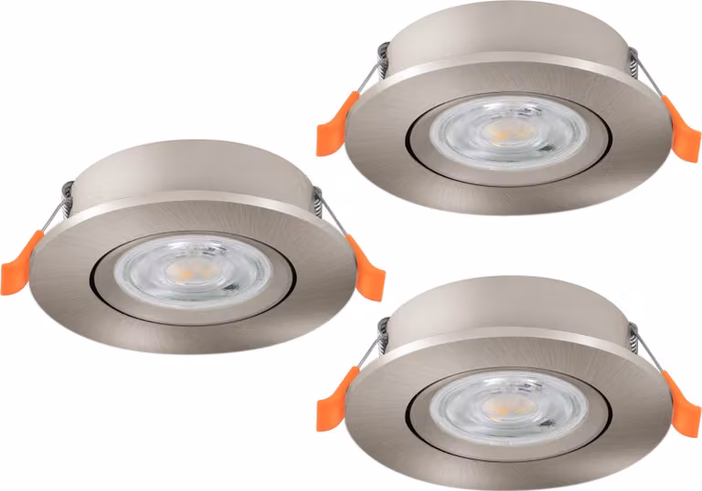 EGLO Set di 3 faretti LED da incasso Barranco, con interruttore a levetta, orientabili, luce bianco caldo - bianco freddo, inclusi lampadine GU10, diametro 9 cm