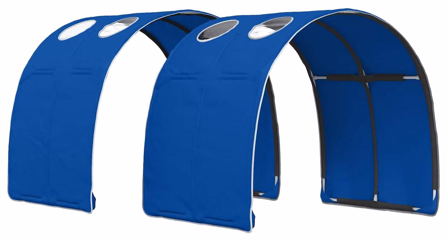 Tunnel per Letto 2 pcs Blu 211 x 67.5 x 2 cm Poliestere