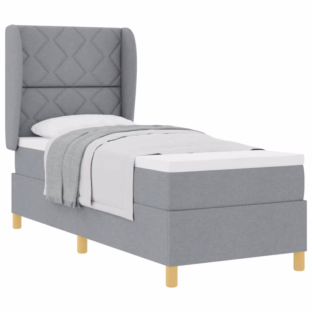 Letto ibrido con testiera in tessuto grigio vidaXL L 200 cm x P 80 cm – 2