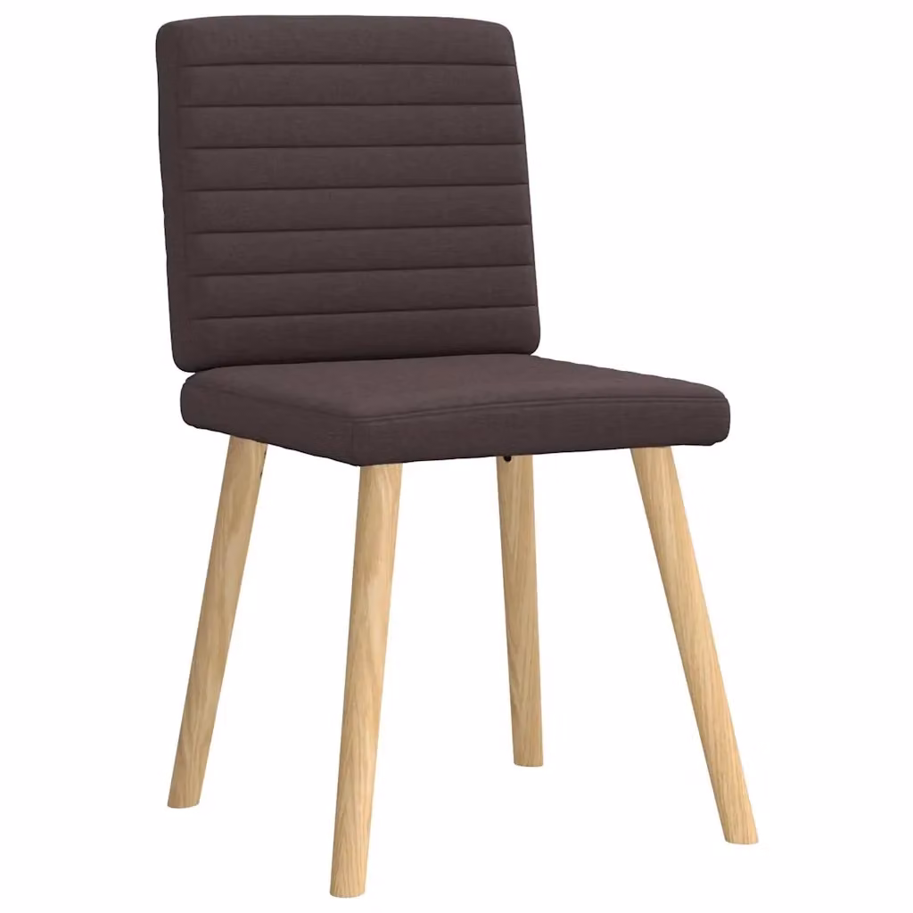 Set di 4 sedie da pranzo vidaXL in tessuto marrone con struttura in legno e metallo per soggiorno e sala da pranzo – 2