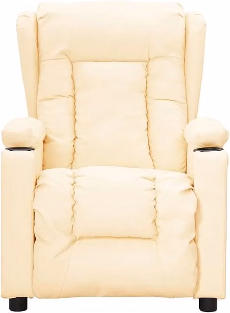 Divano Sedia-Poltrona Reclinabile Crema in Similpelle 367712