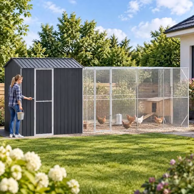 Bird Cage Anthracite 621 X 208 X 247 Cm Galvanized Steel