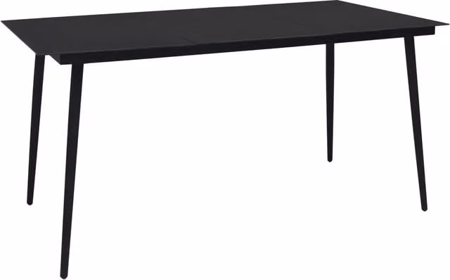 Set da Pranzo da Esterni 7 pz in Corda di Cotone e Acciaio Nero 3058278