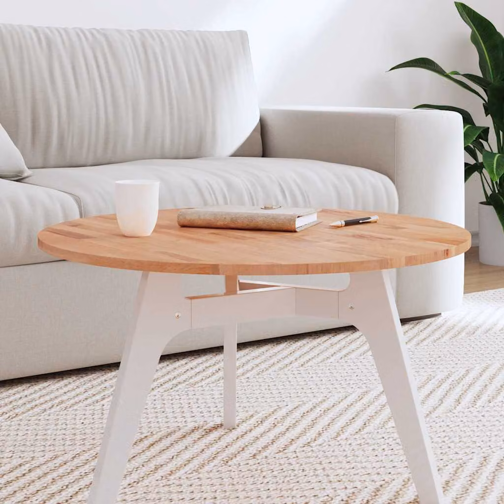 vidaXL Piano per Tavolo Rotondo in Legno Massello di Faggio, Marrone, Ø 70 x 1,5 cm
