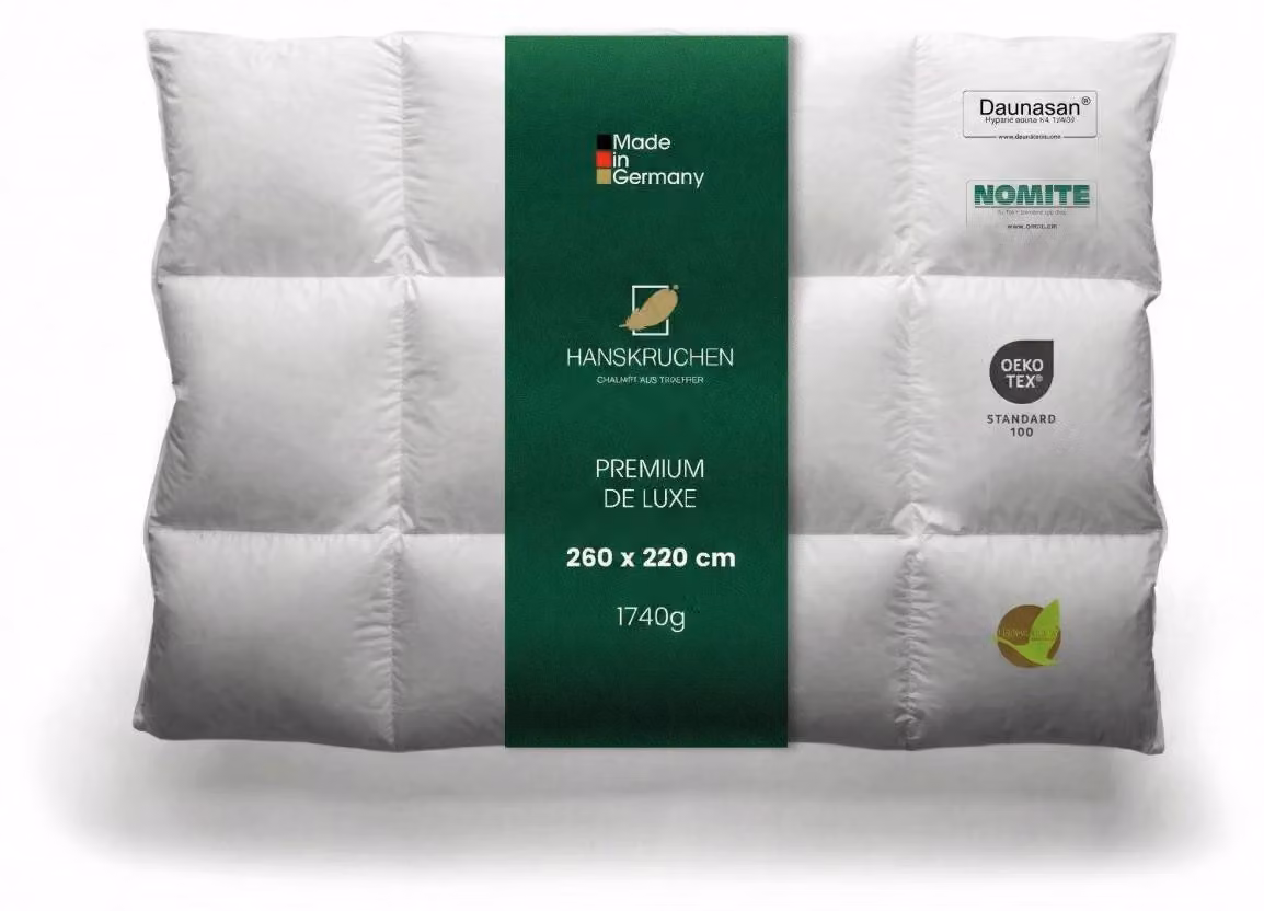 HANSKRUCHEN Premium de Luxe piumino in piuma 260x220 cm extra caldo 90% piumino lavabile per allergici piumino estivo traspirante bianco