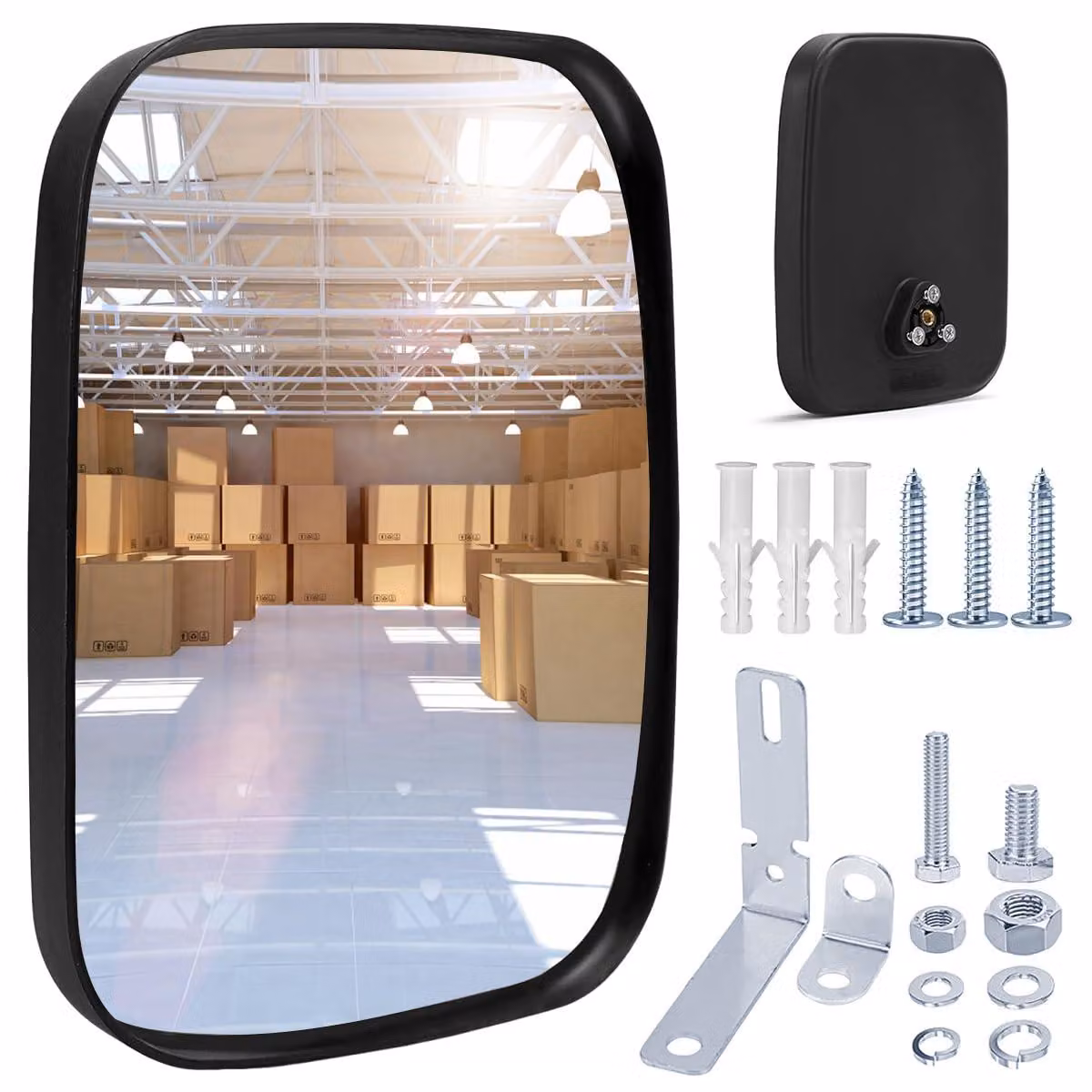 Specchio di sicurezza convesso, 19x16 cm, campo visivo di 180°, ideale per garage e ingressi