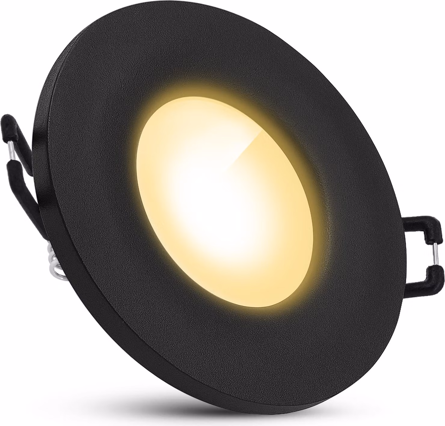 SSC-LUXon BEDA LED downlight IP65 faretto da incasso nero - faretto 4W fourSTEP lampadina bianco caldo - luminosità regolabile in 4 livelli tramite interruttore della luce