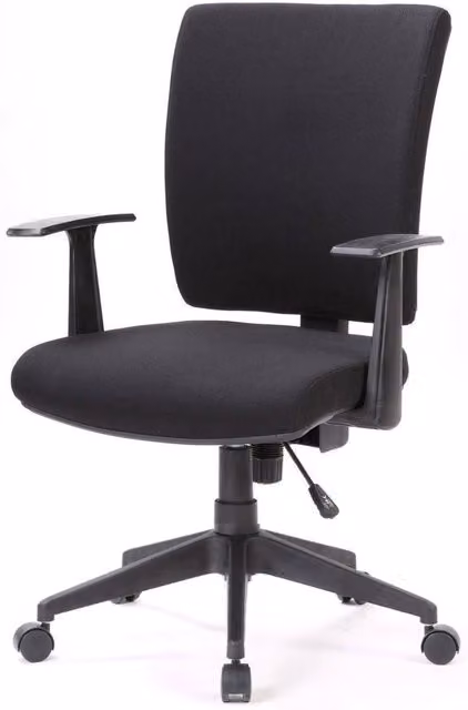 Sedia da ufficio direzionale Eulalia DMORA con braccioli e seduta ergonomica, Nero, L: 61 cm, H: 98/108 cm – 1