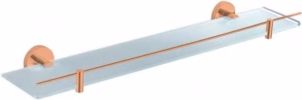 Mensola doccia a parete COLORADO con saliscendi in ottone oro rosa spazzolato Rav Slezak, L: 60 cm