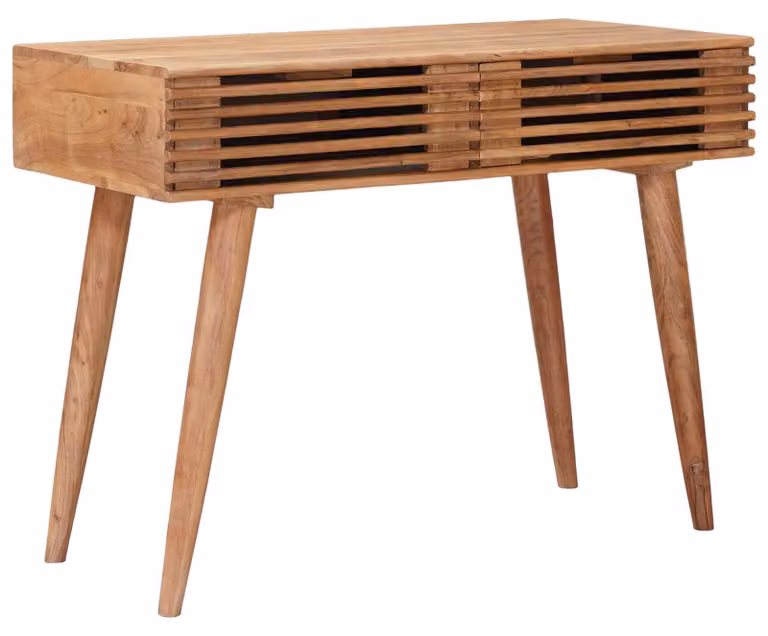 Scrivania Fatta a Mano Marrone Teak Legno di Acacia Massello