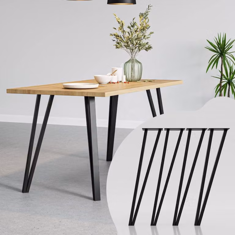 Set di 4 gambe per tavolo in acciaio, alte 70 cm, adatte per tavoli da pranzo e scrivanie