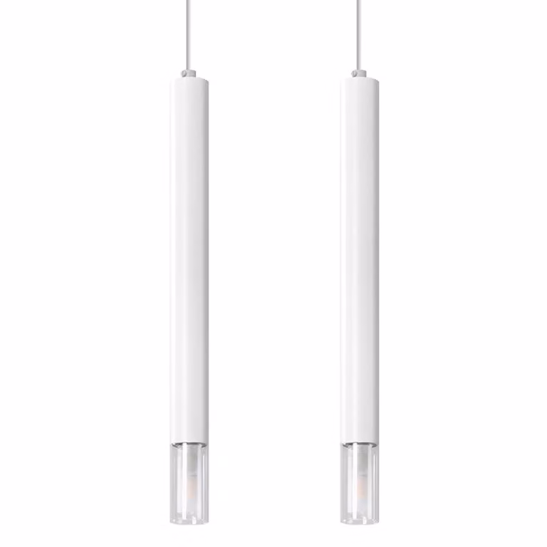 Lampada a sospensione WEZYR 2 bianco 2xG9 8W acciaio/vetro 120x6x30cm Sollux Lighting