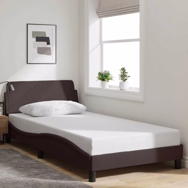vidaXL Giroletto Dover Marrone Scuro in Tessuto L: 100 cm, P: 200 cm