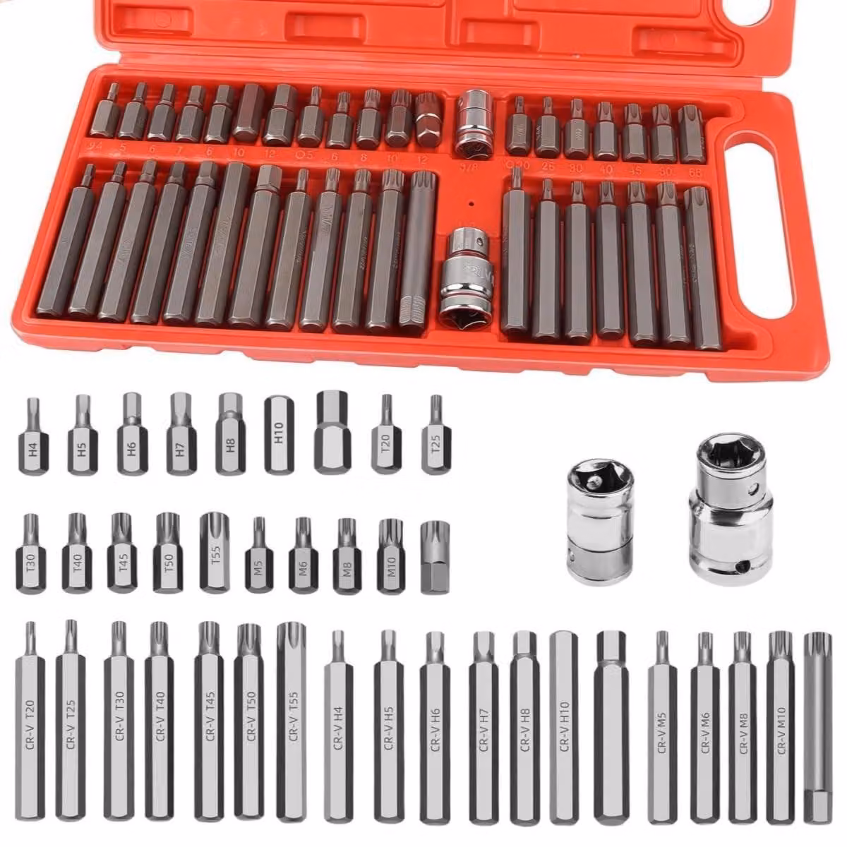 Set di 40 chiavi a bussola, inclusi chiavi Torx e chiavi a Esagono