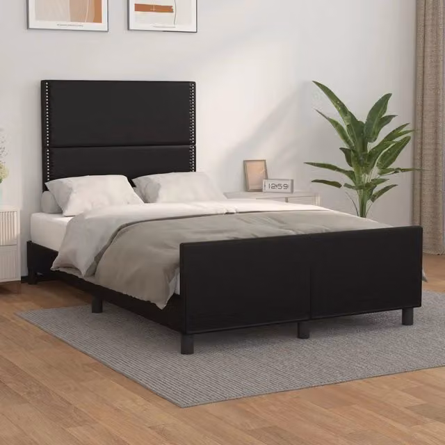 Giroletto vidaXL in similpelle nera con struttura imbottita L/P/H: 120 x 193 x 128 cm – 1