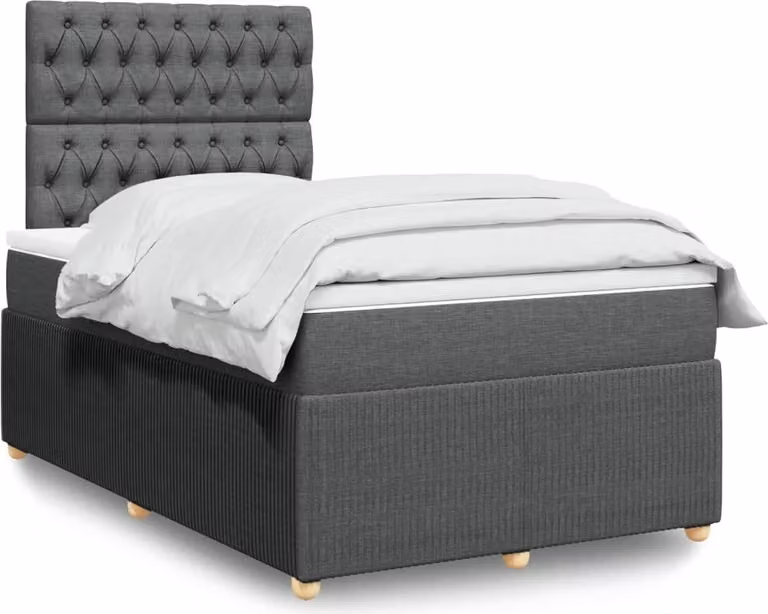 Maison Exclusive - Letto boxspring con materasso grigio scuro 120x200 cm tessuto