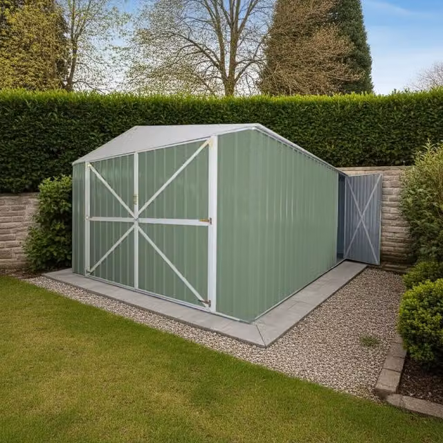 Box garage deposito in acciaio zincato NOTEK Verde L: 600 cm, P: 360 cm, H: 232 cm