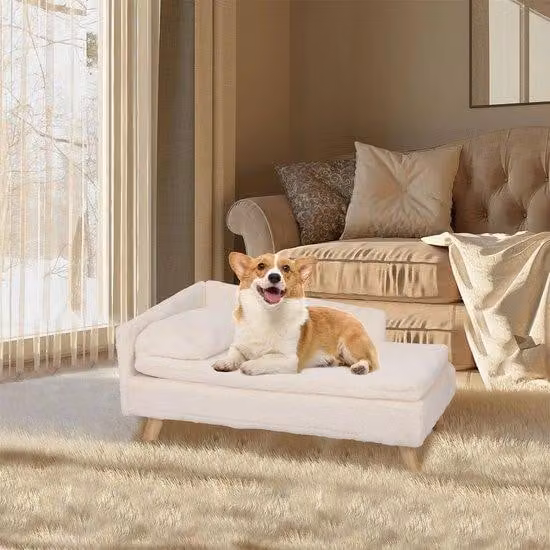 Cuccia per cani - Cuccia grande per cani di taglia grande fino a 25 kg - Cuccia su rotelle - Cuccia per animali - Cuccia per gatti - Dimensioni 80x50x39 cm - Resistente all'acqua - Colore beige sabbia