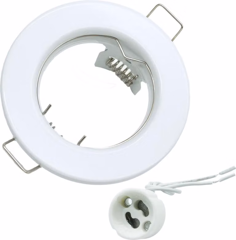 Faretto da soffitto rotondo bianco Ø8cm con attacco GU10 Idealed
