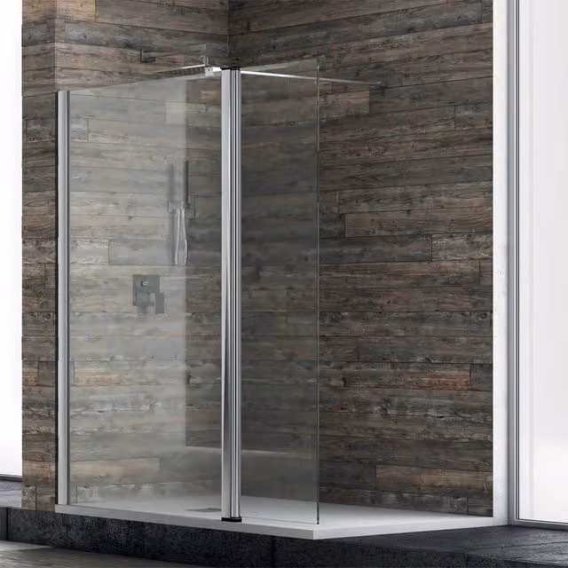 Ogomondo walk-in doccia con anta basculante e staffa cristallo 8 mm *** misure 117-119xh200 cm, confezione 1