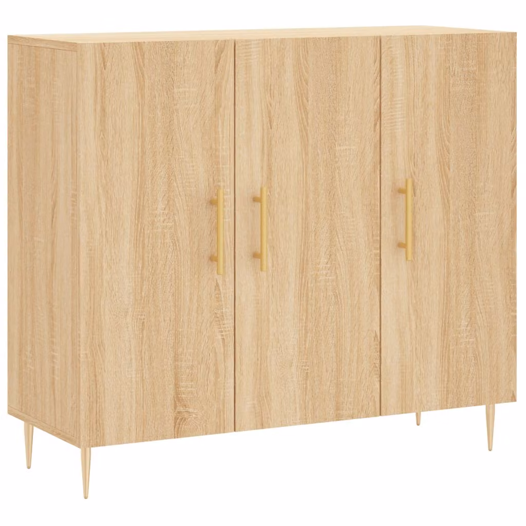Credenza Rovere Sonoma 90x34x80 cm in Legno Multistrato