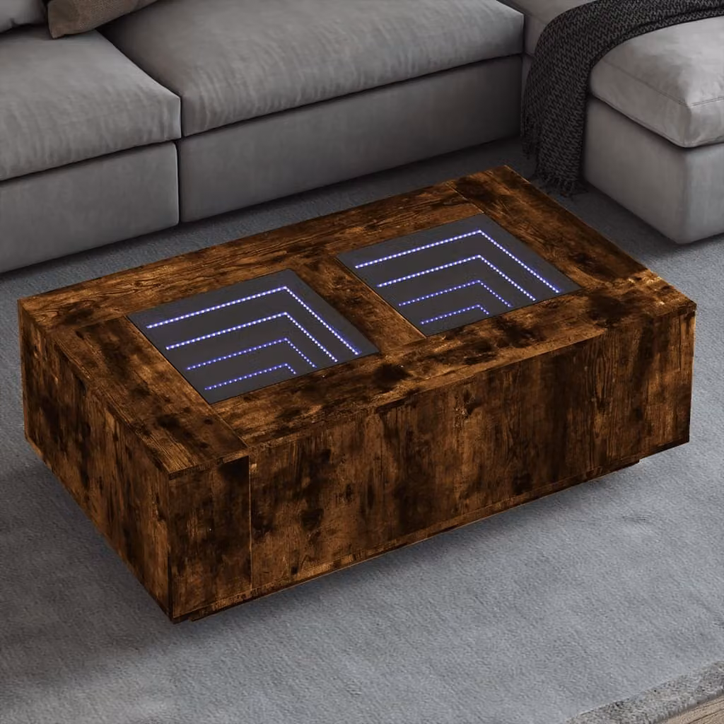 Maison Exclusive - Tavolino da Salotto con LED Infinity Rovere Fumo 116x69x40 cm