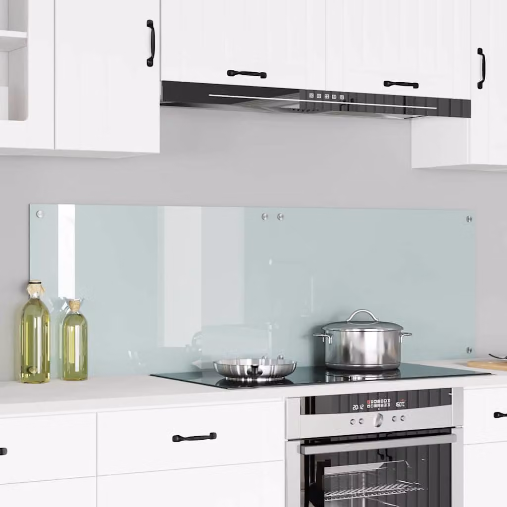 Set di 2 schienali da cucina vidaXL in vetro temperato bianco, L 80 cm x H 50 cm