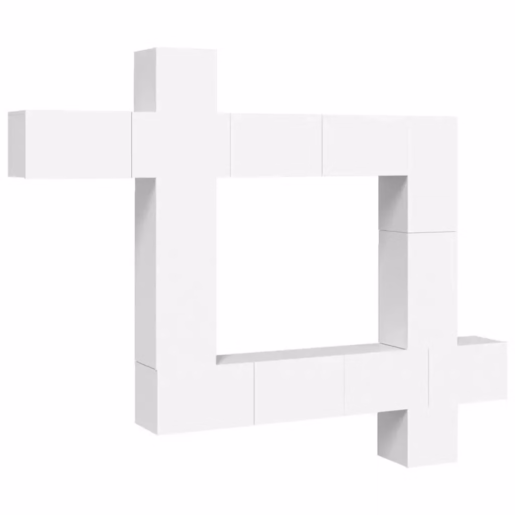 Set di mobili porta TV moderno vidaXL in legno bianco da soggiorno con montaggio a parete – 2