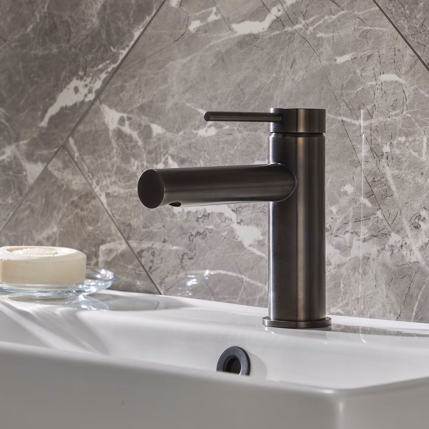 Rubinetto Miscelatore per Lavabo Monoforo - Nichel Nero - Otto