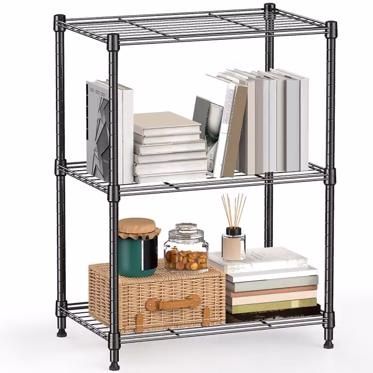 Scaffale portaoggetti a rete - Scaffale in metallo - 30 x 45 x 67 cm - Grigio ferro - Per cucina e bagno