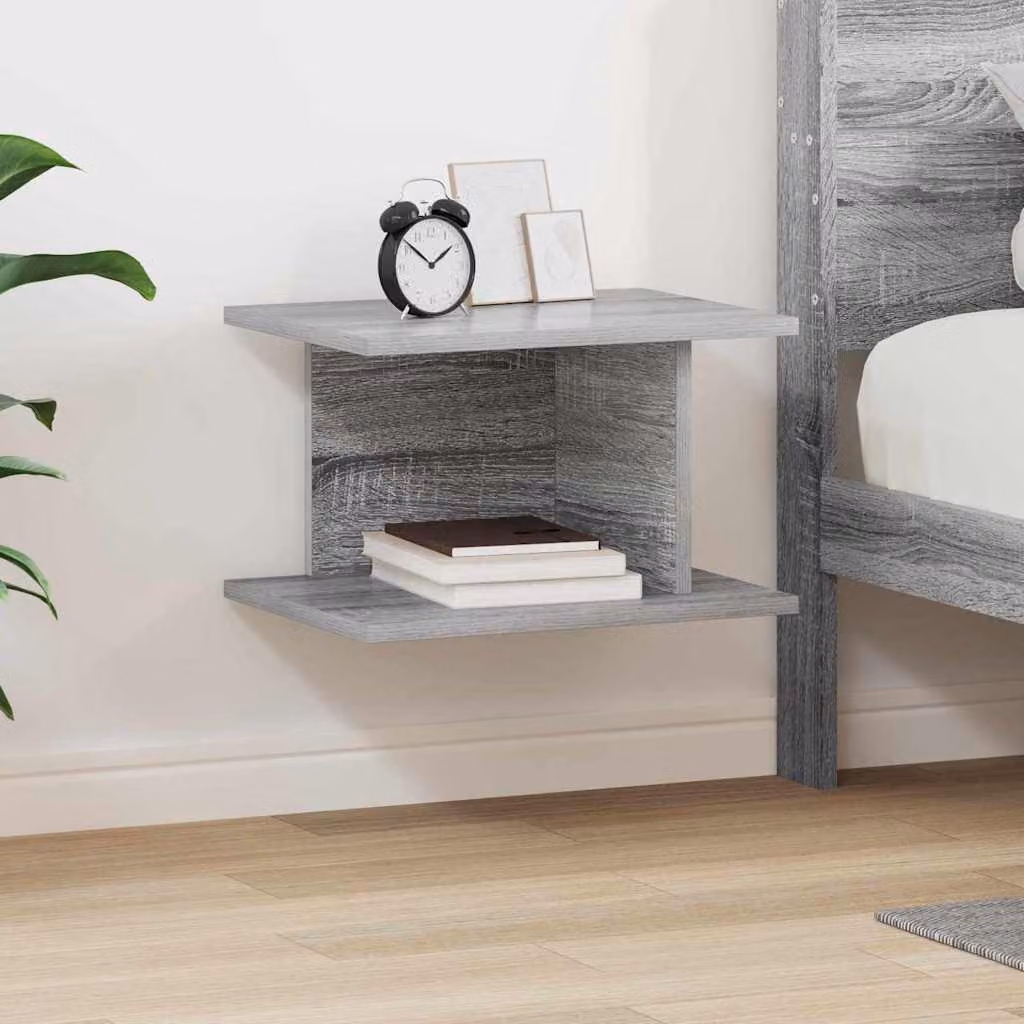 Comodino moderno vidaXL in legno ingegnerizzato grigio L 40 cm, P 30 cm, H 25 cm