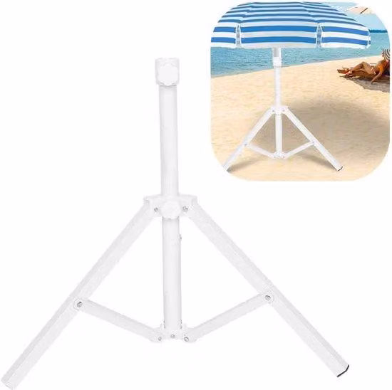 Supporto portatile per ombrellone da spiaggia, pieghevole, regolabile, con base di appoggio, in alluminio