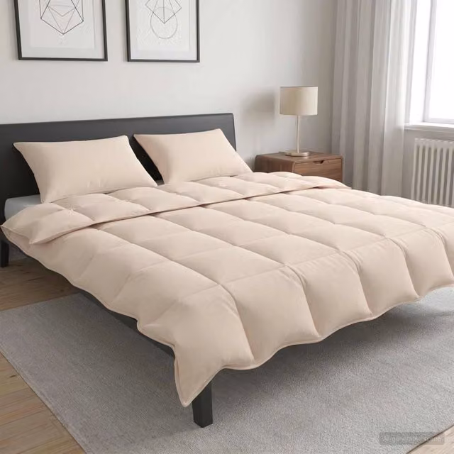 Set di 2 Piumoni vidaXL in Kapok Naturale e Poliestere, Traspiranti e Antibatterici, Beige, L/P: 200 x 240 cm