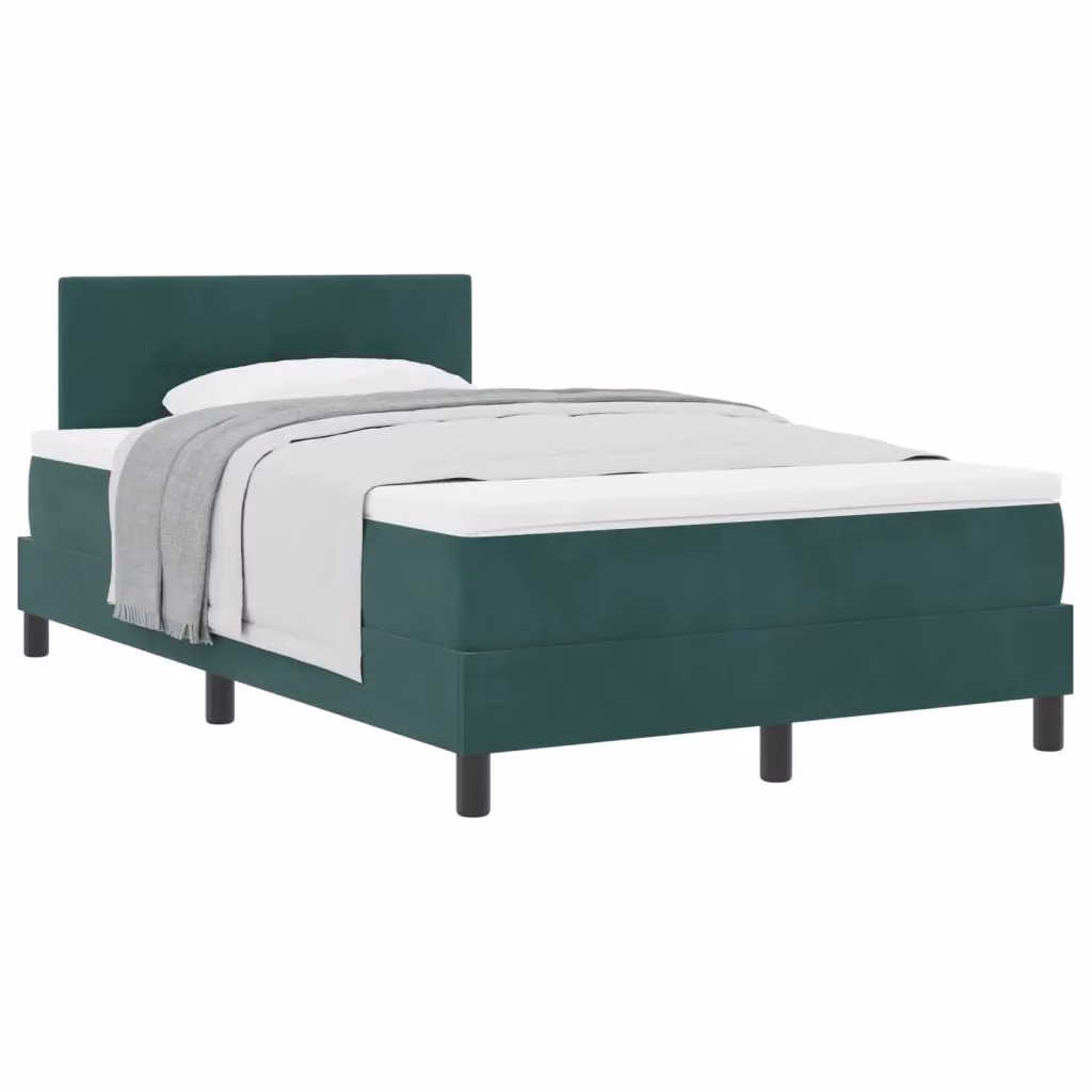 Letto moderno con testiera in velluto verde vidaXL L/P/H: 120 x 200 cm – 2