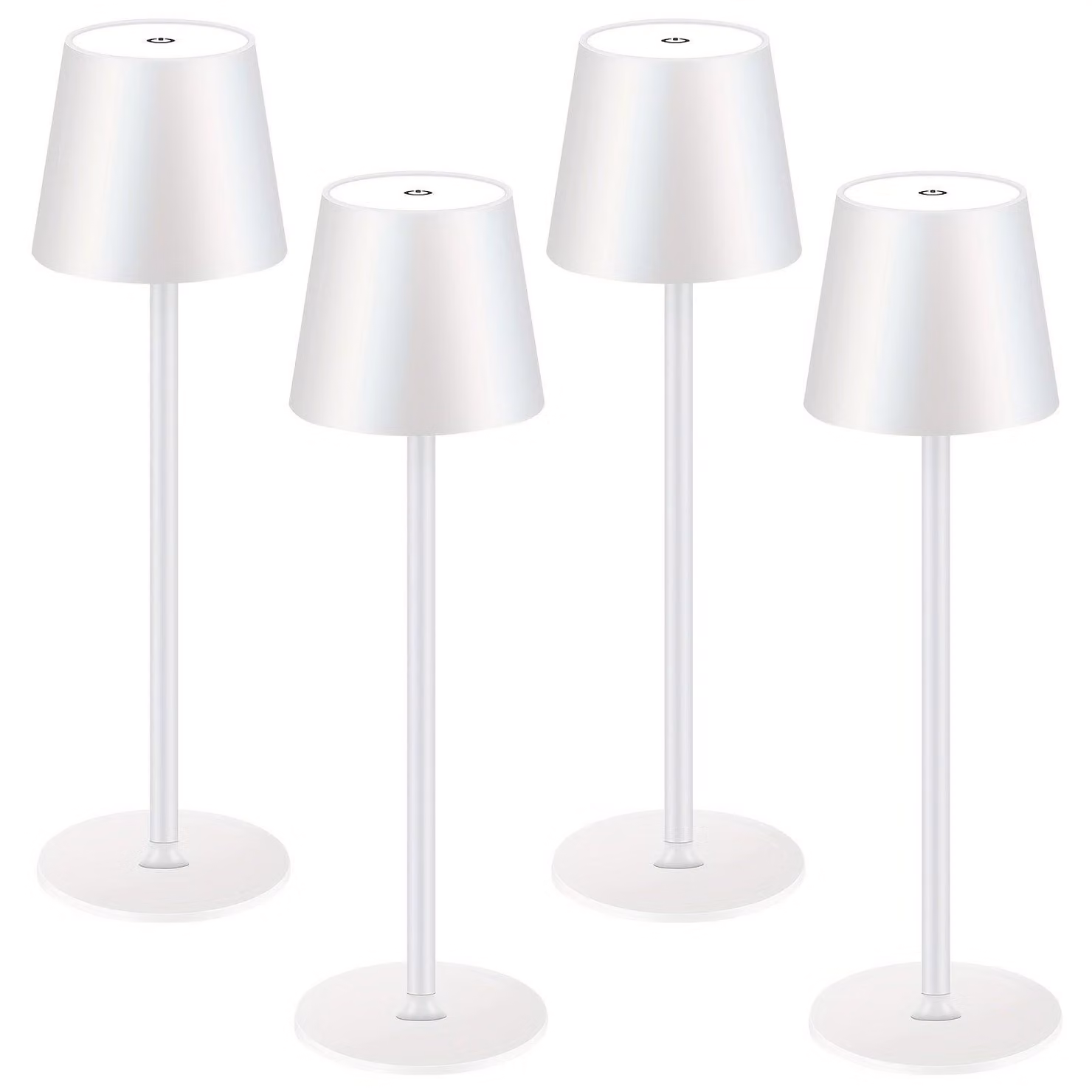 Lampada da tavolo LED senza fili - Lampada touch - Lampada da comodino - Lampada ricaricabile - Illuminazione d'ambiente - Confezione da 4 pezzi, colore bianco