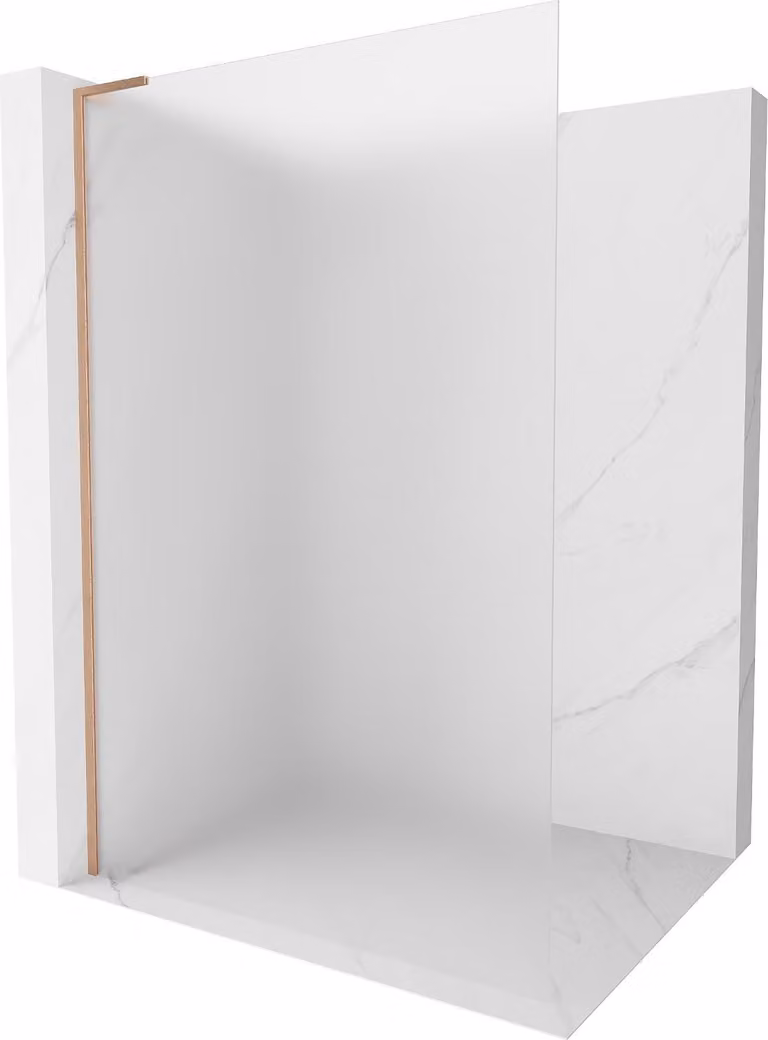 Mexen Kioto L parete doccia Walk-in 120 x 200 cm, smerigliata, rame spazzolato - 800-120-103-65-30